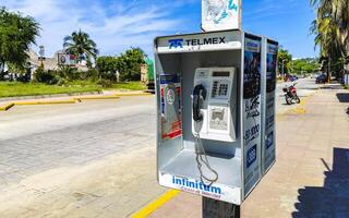 puerto escondido Oaxaca Mexiko 2022 alt Telefon Box mit Mobilteil und Tastenfeld puerto escondido Mexiko. foto