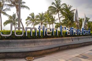 Pattaya chon buri Thailand 2018 Jomtien Dongtan Pattaya Beschriftung Name herzlich willkommen Stadt Zeichen Pattaya Thailand. foto