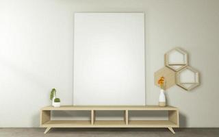Schrank moderner leerer Raum, minimalistisches Design im japanischen Stil. 3D-Rendering