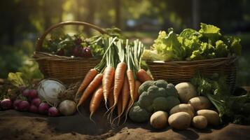 organisch Bauernhöfe Ausbeute ein Kopfgeld von frisch, gesund produzieren, feiern der Natur Großzügigkeit foto