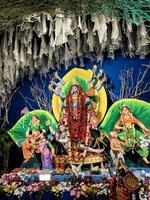 Statue von Göttin Kali und kalratri Puja im Navratra foto