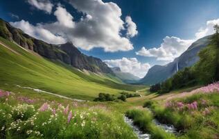 schön Natur Landschaft, faszinierend Landschaft durch Natur foto