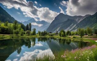 schön Natur Landschaft, faszinierend Landschaft durch Natur foto