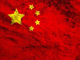China-Flagge mit Textur foto