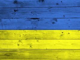 ukrainisch Flagge mit Textur foto