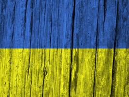 ukrainisch Flagge mit Textur foto