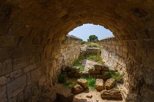 Überreste von das Antiquität Stadt Salamis ein Eisen Alter Stadt Königreich und ein uralt Stadt im das Osten von das Mittelmeer Insel von Zypern 3 foto