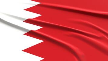 Bahrain Flagge. Stoff texturiert Bahrains Flagge. 3d machen Illustration. foto