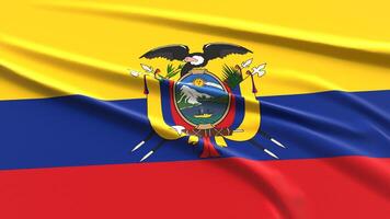 Ecuador Flagge. Stoff texturiert ecuadorianisch Flagge. 3d machen Illustration. foto