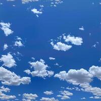 himmlisch Weite Ohnmacht Wolken im ein tief Blau Himmel foto