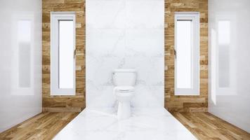 Zen Design Toilettenfliesen Wand und Boden - japanischer Stil. 3D-Rendering foto