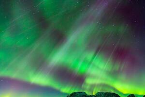 schön Aurora der Natur blendend Licht Show Farben das Nacht Himmel mit großartig Farben, fesselnd Zuschauer weltweit im Scheu foto