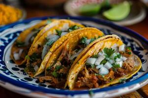 Taco Fiesta ein Sommer- Feier von Geschmack und würzen foto