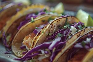 Taco übernehmen ein beschwingt Fiesta von Mexikaner Straße Essen foto