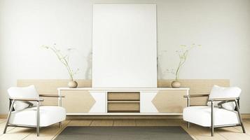 Zen moderner leerer Raum, minimalistisches Design im japanischen Stil. 3D-Rendering foto