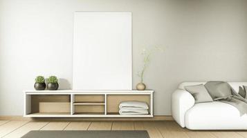 Zen moderner leerer Raum, minimalistisches Design im japanischen Stil. 3D-Rendering foto