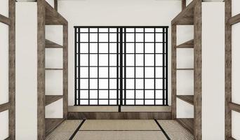 Mock-up - leerer Raum im japanischen Stil. 3D-Rendering foto