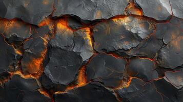 Textur von gehärtet Lava mit schroff und Rau Kanten abbilden das heftig und turbulent Prozess von es ist Schaffung foto