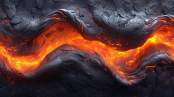 Textur von beschwingt Lava wie es kühlt Erfassen das fließen und Bewegung von es ist feurig Wesen foto