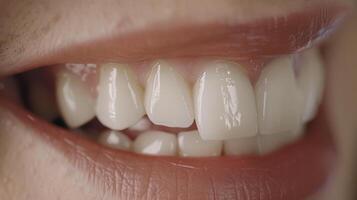 ein Patienten Lächeln mit ar Überlagerungen demonstrieren das Potenzial Ergebnisse von Furniere oder Zähne Bleaching zulassen Sie zu visualisieren das Ergebnis Vor Herstellung ein Entscheidung foto