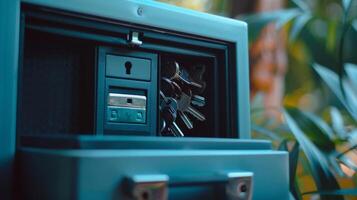 das Digital sperren Box od zu verraten ein Abteil mit Schlüssel zum Speicherung Schlüssel und andere Wertsachen foto
