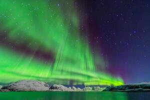 schön Aurora der Natur blendend Licht Show Farben das Nacht Himmel mit großartig Farben, fesselnd Zuschauer weltweit im Scheu foto