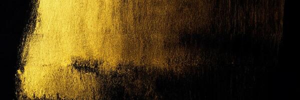 Acryl Farbe Schlaganfall im Gold auf schwarz Hintergrund foto