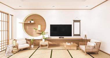 The Circle Wall Design Room Japanisch - Zen-Stil, minimalistische Designs. 3D-Rendering foto