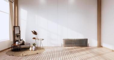 Innenarchitektur, Zen modernes Wohnzimmer im japanischen Stil. 3D-Rendering foto