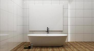 Badezimmer-Innenbadewanne und Rahmenmodell. 3D-Rendering foto