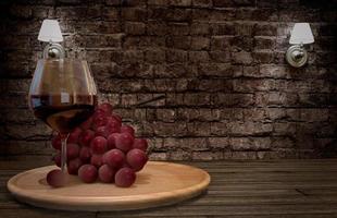 Traube und Wein. 3D-Rendering foto