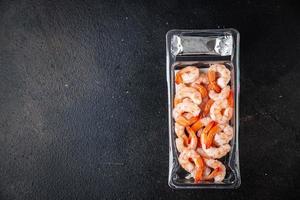 Garnelen gekochte Garnelen Meeresfrüchte Mahlzeit Diät pescetarisch foto