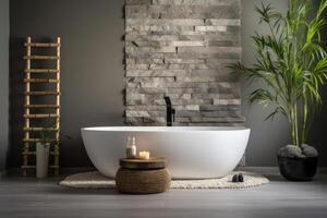 modern Luxus Badezimmer mit sauber Design und elegant Innere foto