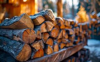 Brennholz ist bereit zum das Winter. foto