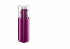 Deep Lilac Perlmutt Spray Bootle Mockup vom Hintergrund isoliert Shampoo Kunststoff Bootle Package Design. leere Hygiene-, Medizin-, Körper- oder Gesichtspflegevorlage. 3D-Darstellung