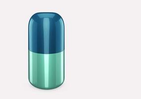 Blauer Himmel Duschgel-Flaschenmodell vom Hintergrund isoliert Duschgel-Metallverpackungsdesign. leere Hygiene-, Medizin-, Körper- oder Gesichtspflegevorlage. 3D-Darstellung