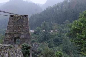 friedliches Dorf am Ufer des Ganges im Himalaya-Tal foto