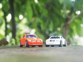 Super Auto Modell- Spielzeug im großartig Rahmen zum Kinder spielen foto