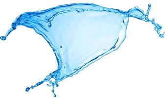 hellblaue transparente Wasserwellenoberfläche mit Spritzblase auf Wasserweiß.