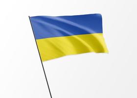 ukraine flagge hoch fliegen im isolierten hintergrund ukraine unabhängigkeitstag. Weltnationalflaggensammlung der Illustration 3d foto