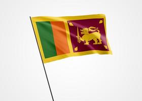 Sri Lanka fliegt hoch in den isolierten Hintergrund. 4. februar unabhängigkeitstag von sri lanka. Weltnationalflaggensammlung der Illustration 3d foto