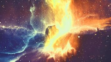 unendlich schöner Kosmos goldener und dunkelblauer Hintergrund mit Nebel, Sternhaufen im Weltraum. Schönheit des endlosen Universums gefüllt mit Sternen. Kosmische Kunst, Science-Fiction-Tapete foto