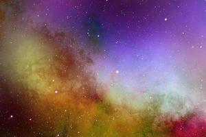 lila und orange bunter dramatischer Raum mit bunten Galaxien und Sternen als Hintergrund foto