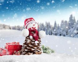 Frohe Weihnachten lustiger Schneemann-Hintergrund