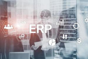ERP-Konzept für die Unternehmensressourcenplanung. Geschäftsleute