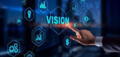 Vision Richtung zukünftige Geschäftsinspiration Motivationskonzept foto