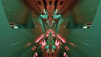 Symmetrischer Neonkorridor 4k UHD 3D-Darstellung foto