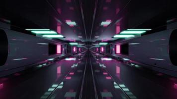 3D-Darstellung des geraden endlosen dunklen Tunnels in 4k uhd foto