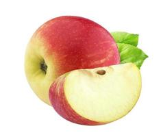 rote Apfelfrüchte isoliert auf weißem Hintergrund foto