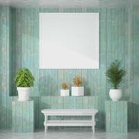 Wohnzimmerwandbilderrahmen mit Blumenvase, 3D-Stil foto